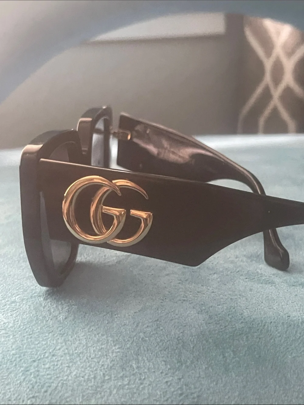 Gucci Black Sunglasses with Gold Double-G Logo